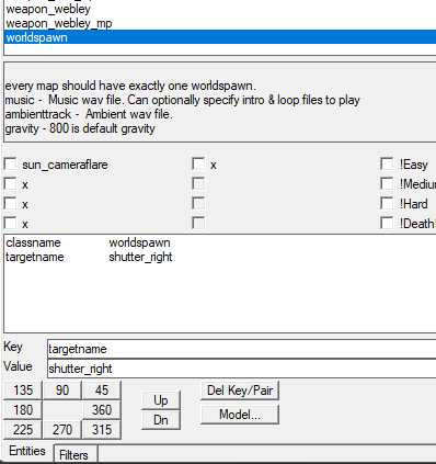 Entity window showing targetname for shutter